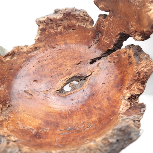 Paul C cherry burl bowl raw edge knots beautiful - Picture 13 of 14